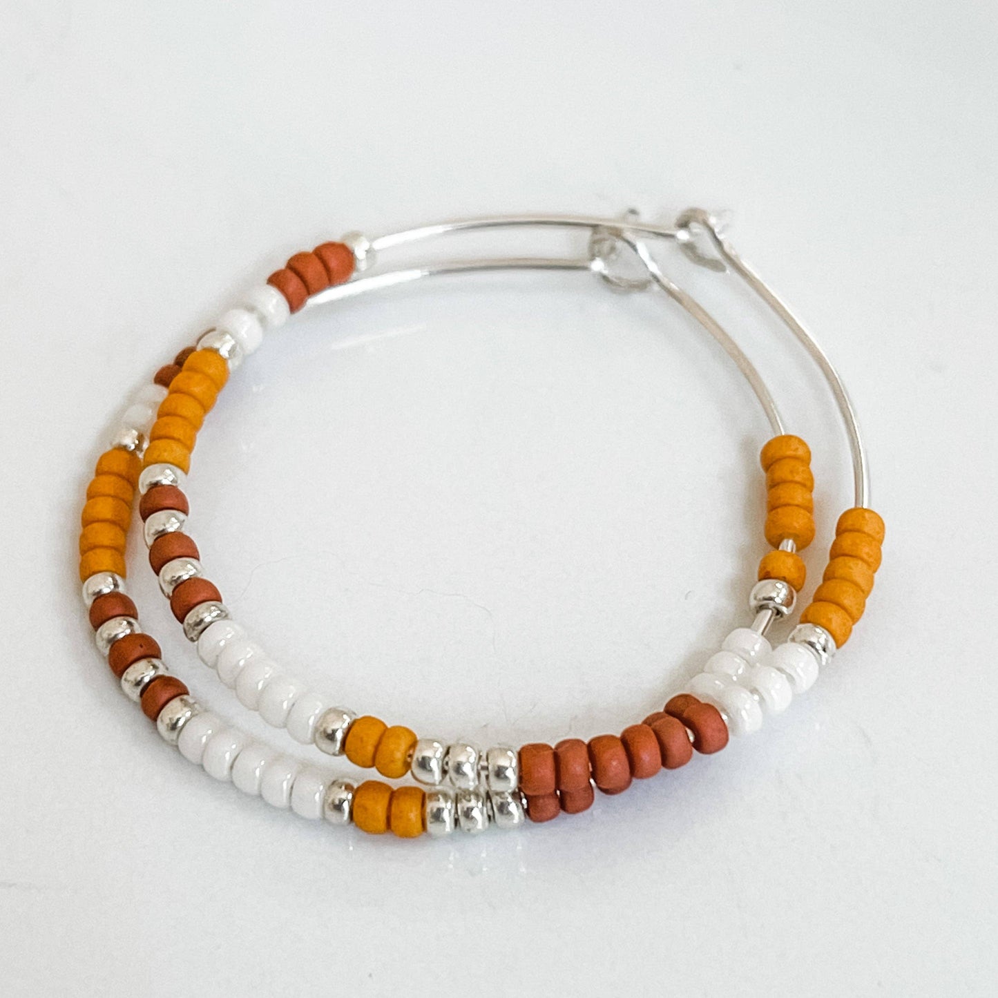 Fall Beaded Hoop Earrings | 14k Gold Fill & Sterling Silver