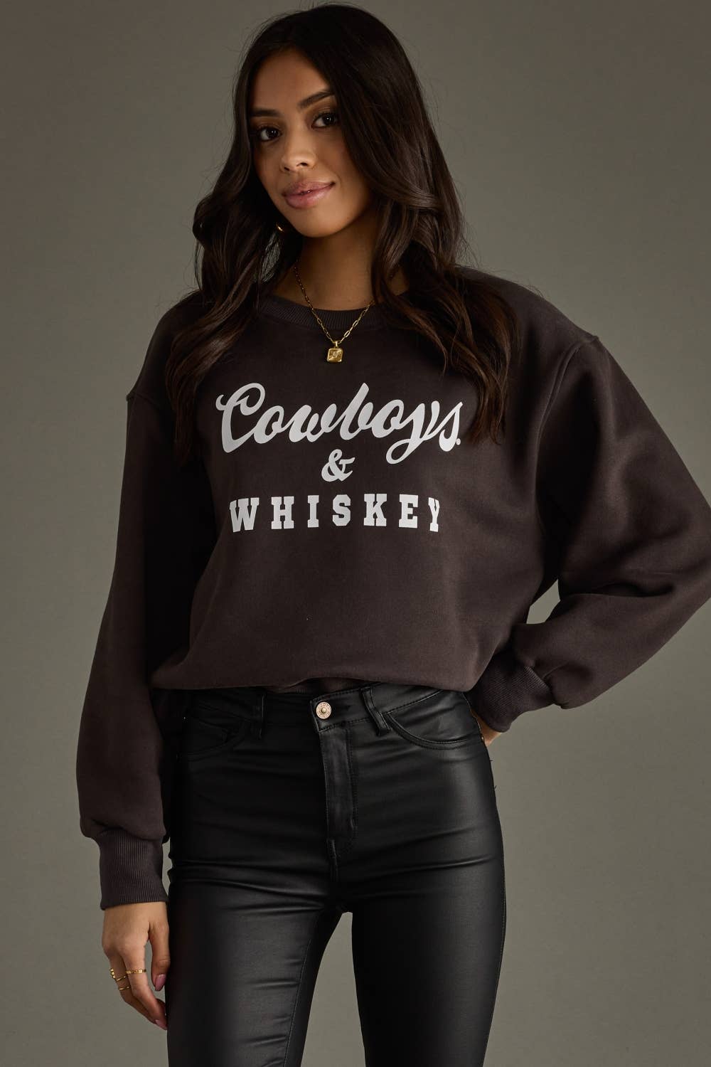 Charcoal Cowboys & Whiskey Sweatshirt *