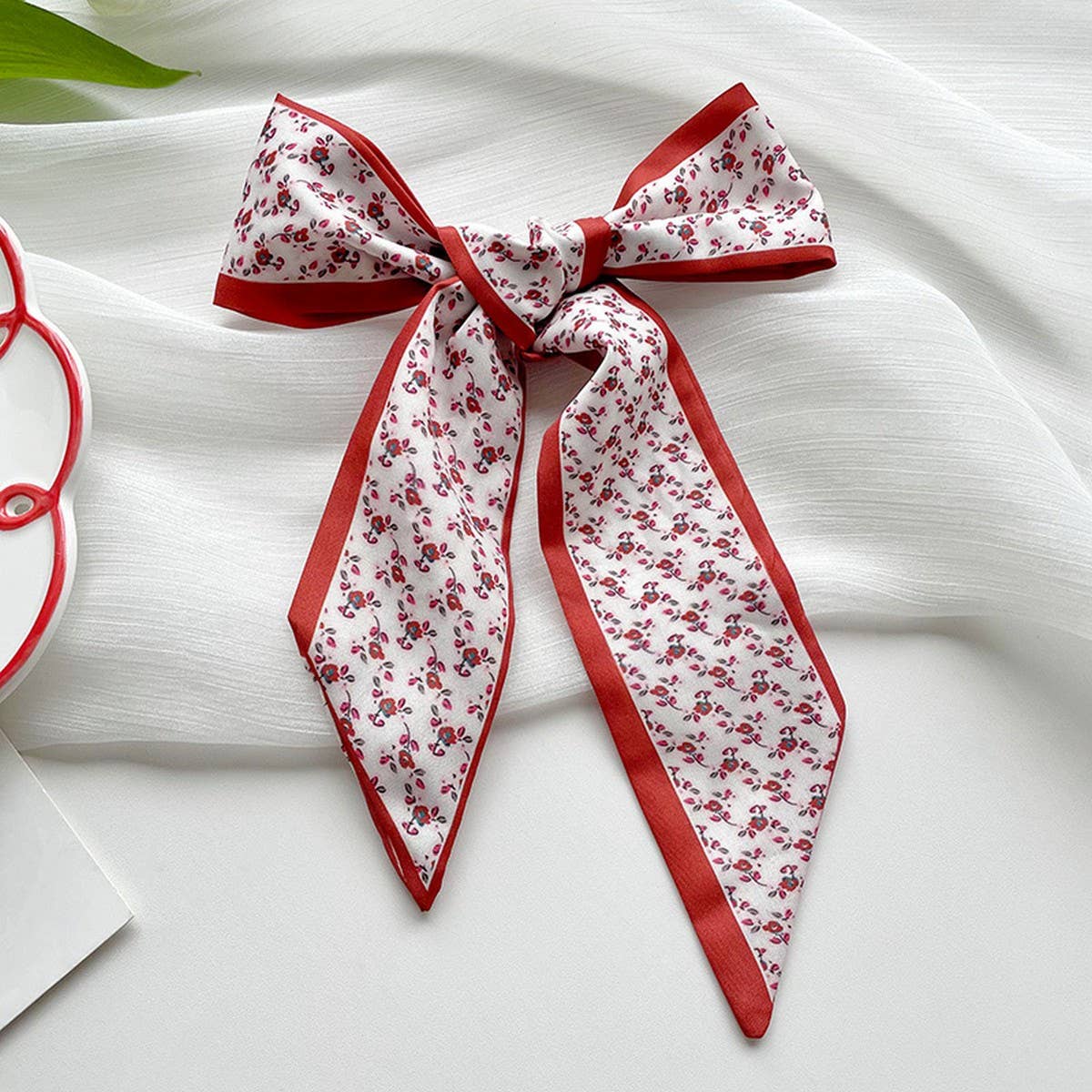 Red Skinny Twilly Scarf – Hair  Ribbon Accessory_CWASC1981