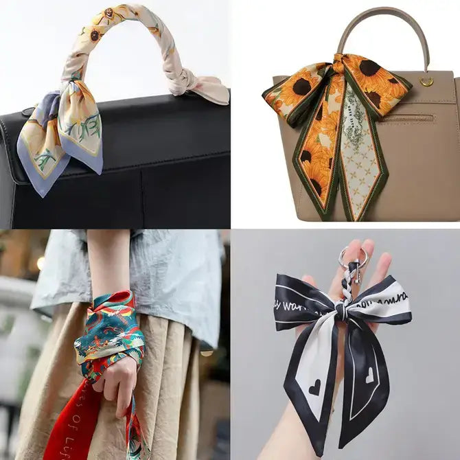 Neutral Long Twilly Scarf – Hair Tie & Neck Ribbon_CWASC0715