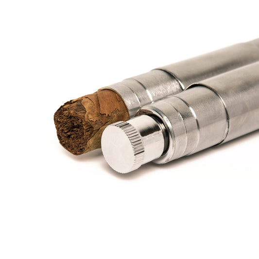 Stainless Steel Flask/Cigar Holder