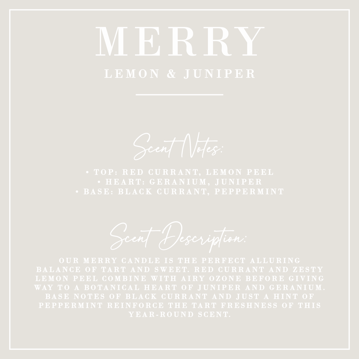 MERRY | Lemon + Juniper Candle | Luxe Collection