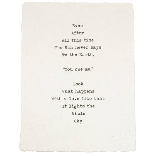 Even After All This Time Handmade Paper Print