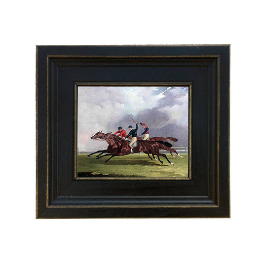 Horse Race Framed Oil Painting Print on Canvas