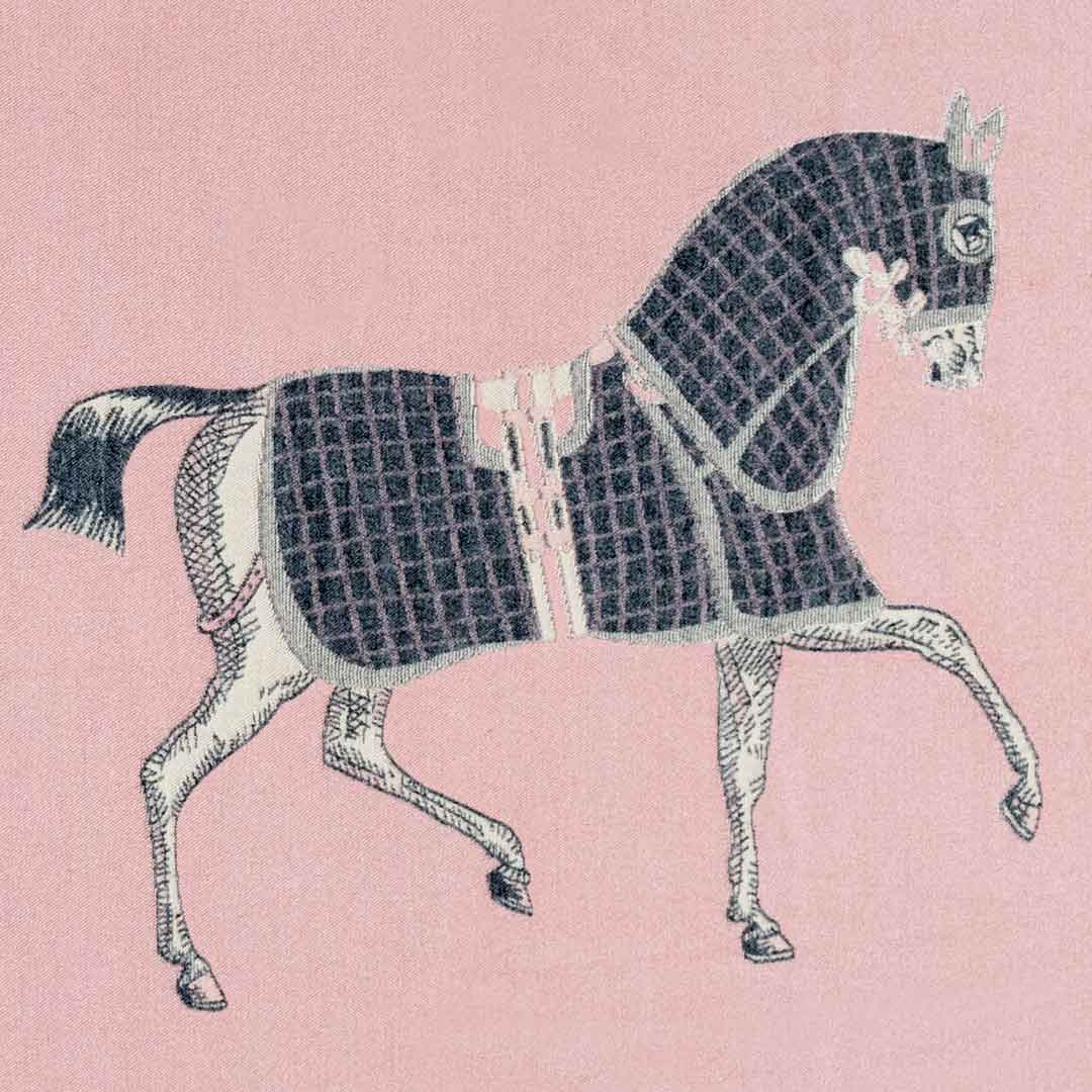 Equus -  Blush Pink Equestrian Motif Luxe Shawl