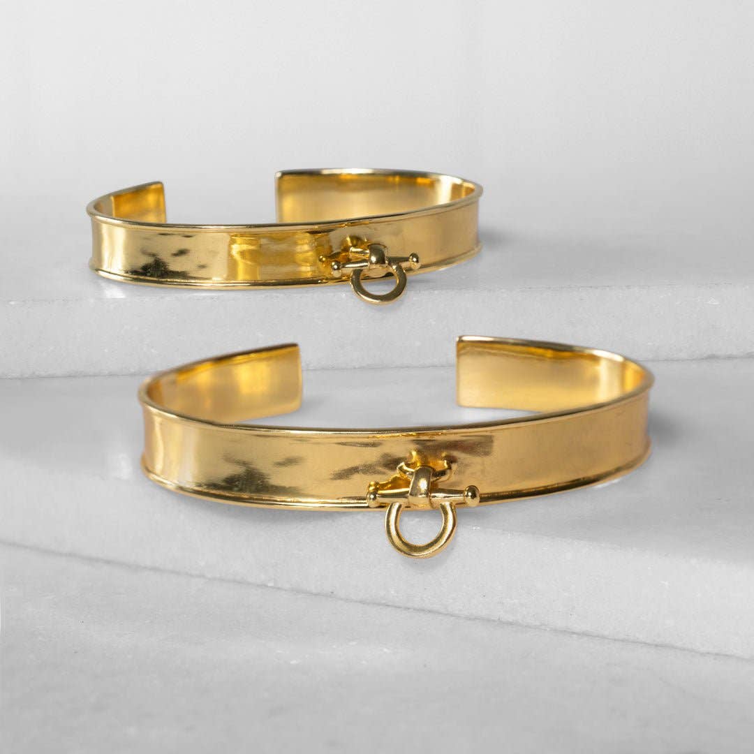 Ariston Equestrian Horse Bit Bracelet in Gold