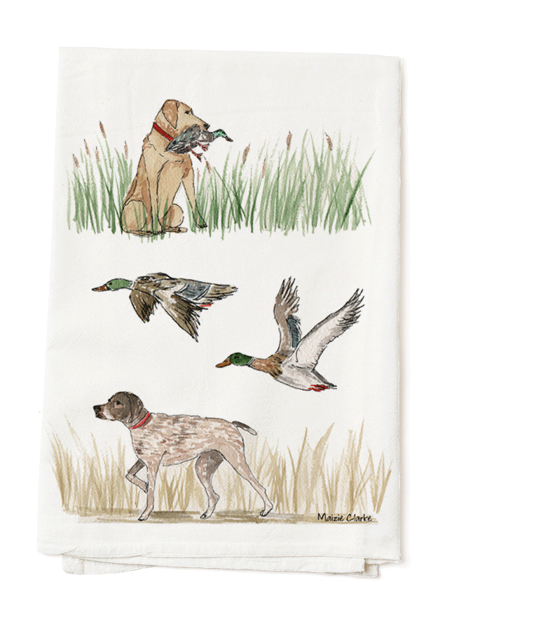 Illustrated Hunting Dog Tea Towel