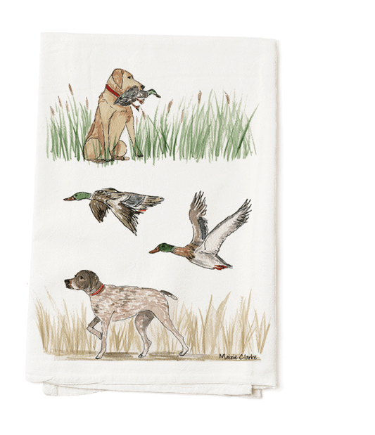 Illustrated Hunting Dog Tea Towel