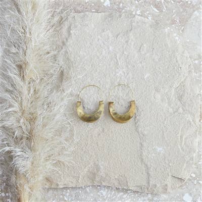 Yucca Earring - Crescent, Brass