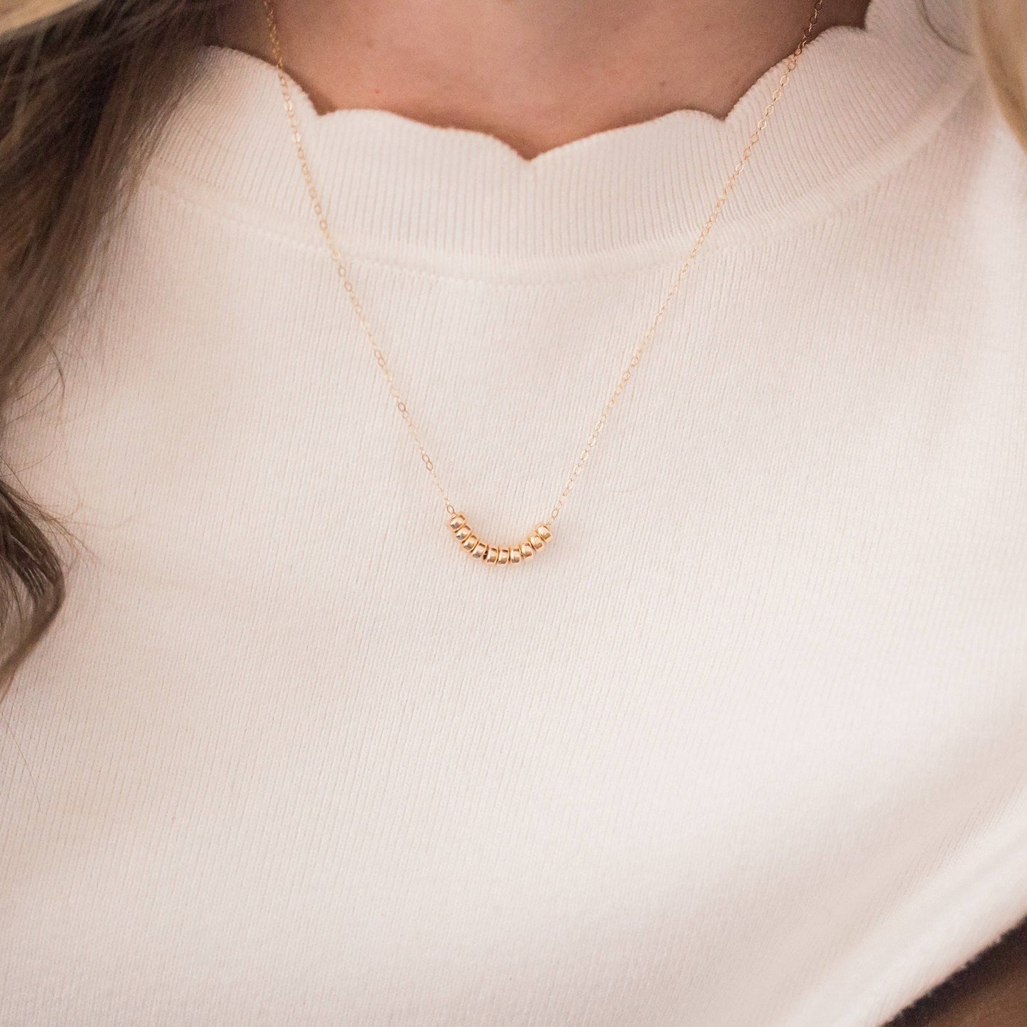 Roundel Bead Necklace - Minimalist, Layering, Hypoallergenic