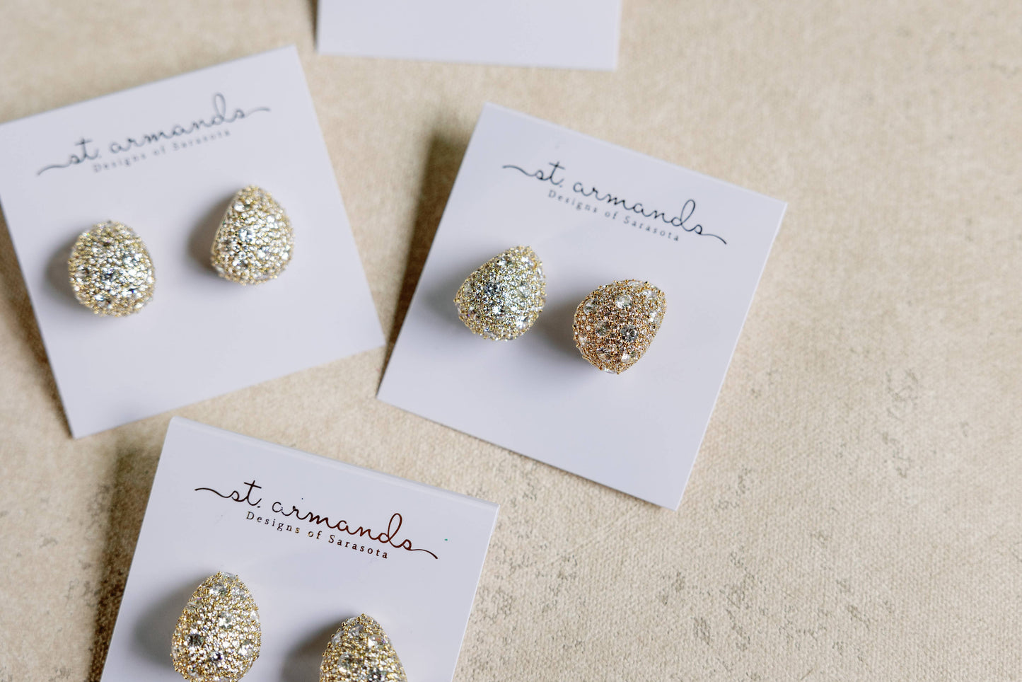 Pave Crystal Gumdrop Holiday Statement Earrings