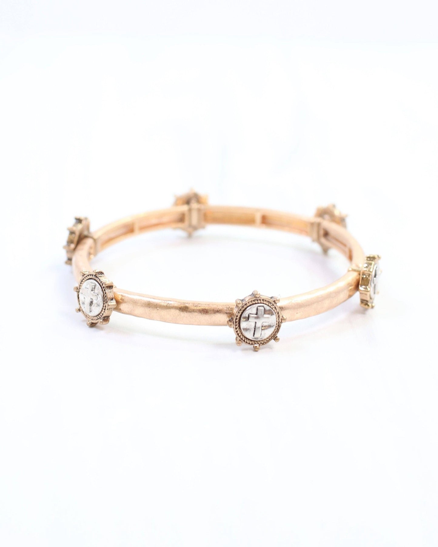 McLean Cross Stretch Bracelet Worn Gold