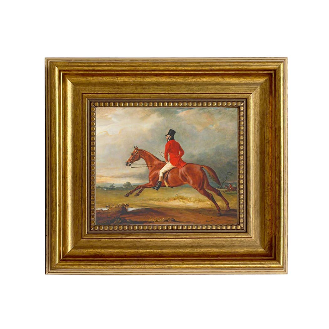 Major Healey in Raby Hunt Framed Painting Print on Canvas