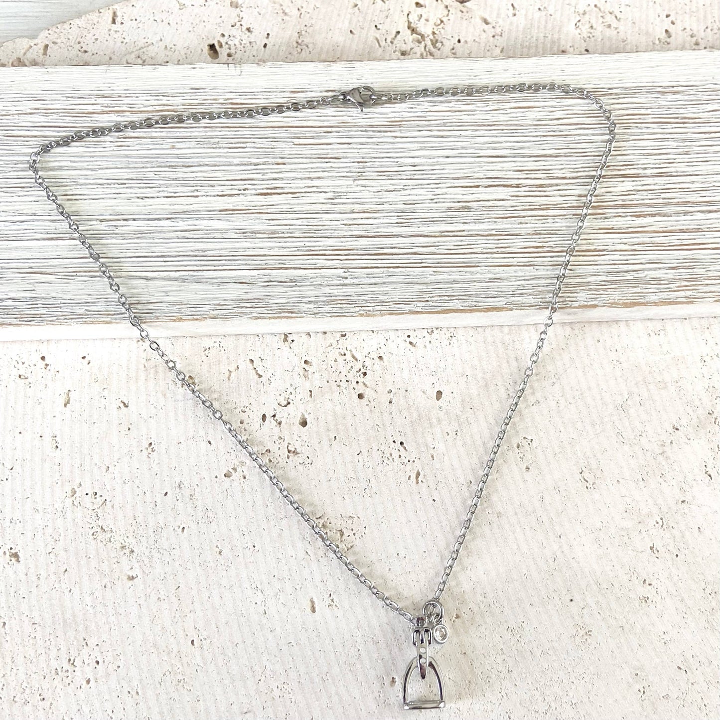 Horse jewelry stirrup necklace, equestrian, derby