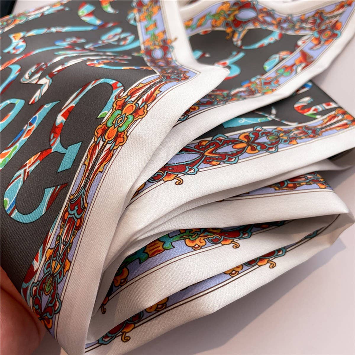 THIN SCARF FASHION PRINT RIBBON HEAD SCARF_CWASC1511