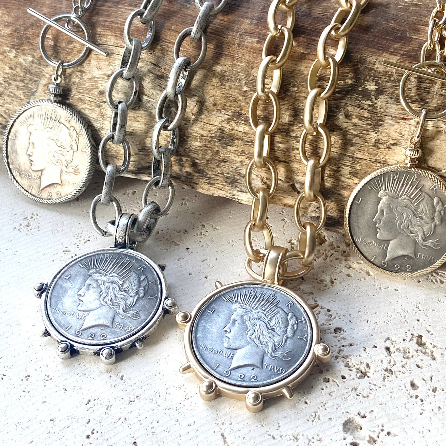 Liberty coin necklace Patriotic jewelry boutique vintage