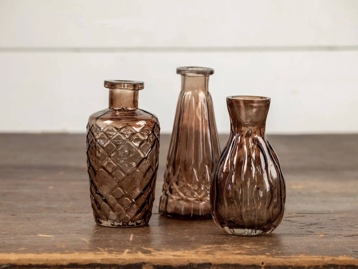 5.25" AMBER TAPERED GLASS BUD VASE