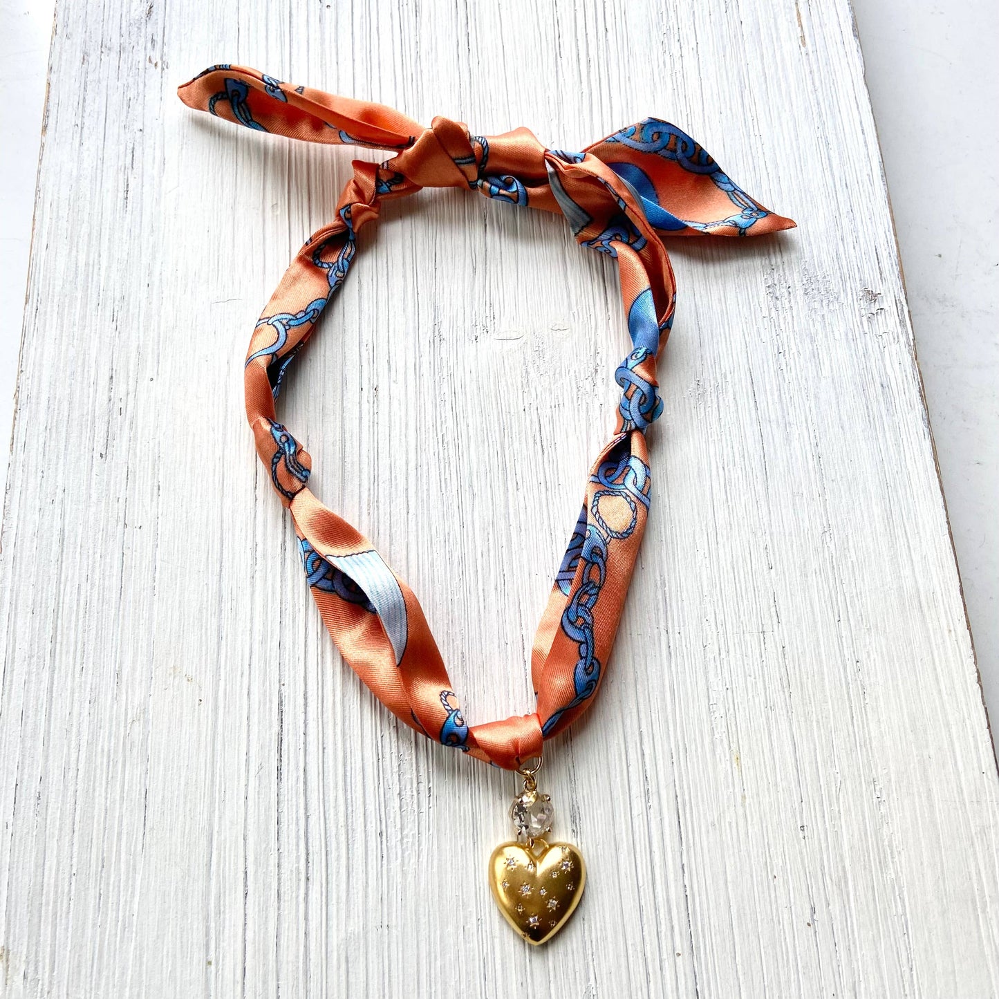 Scarf necklace knotted Lord’s Prayer Van Gogh starry night