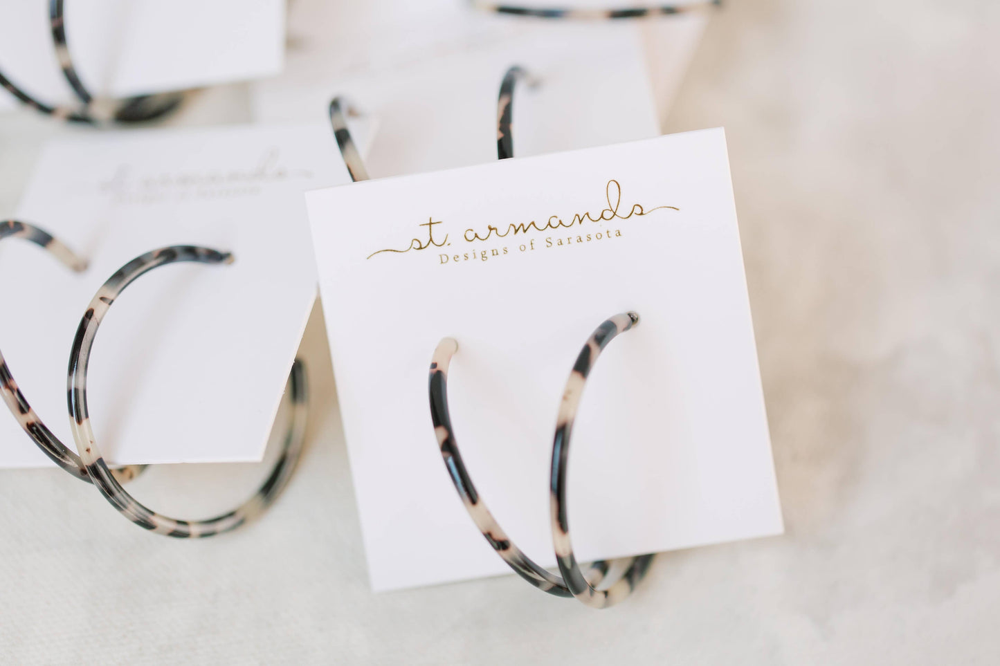 1.25" Skinny Blonde Tortoise Hoop Earrings