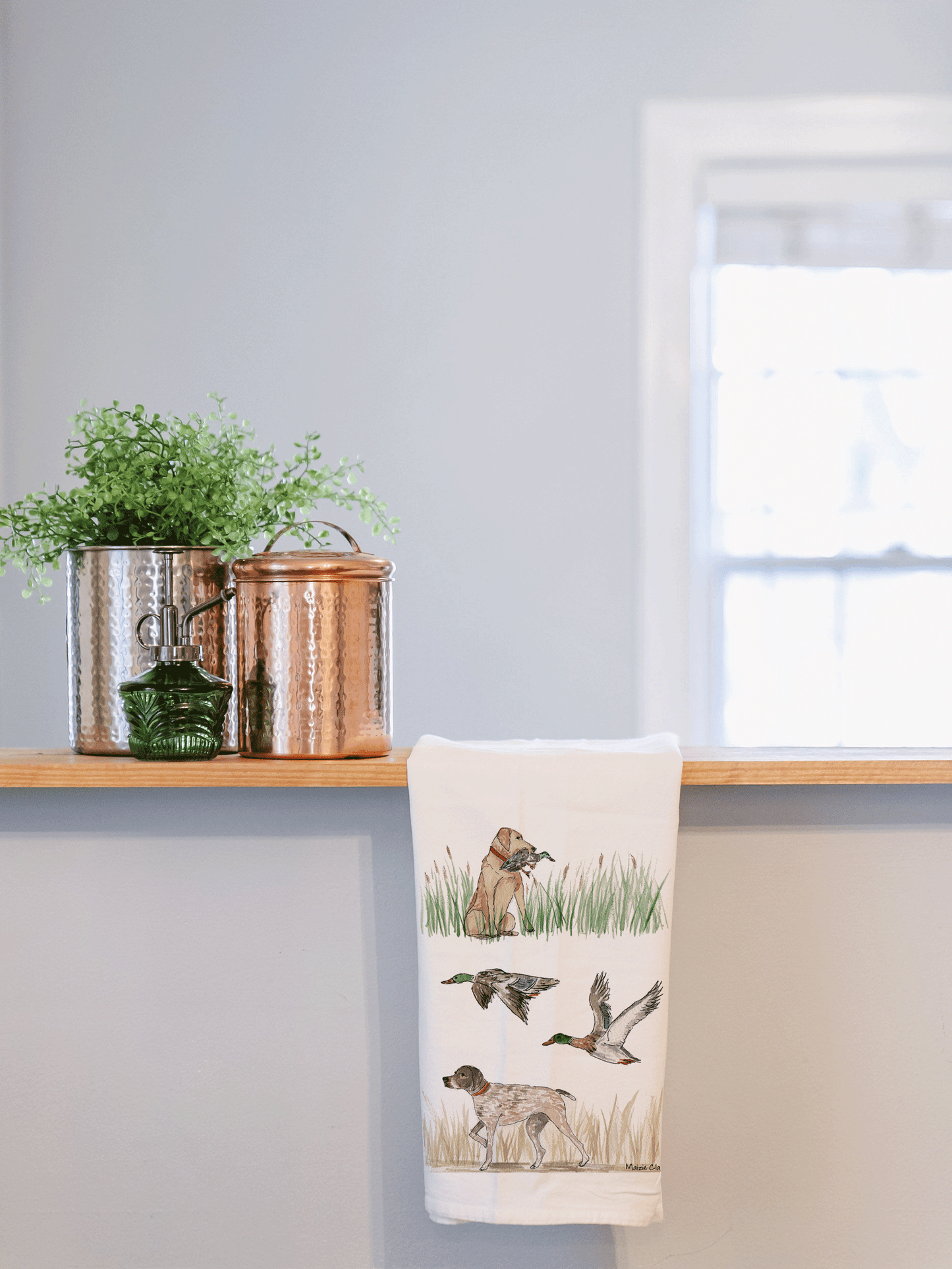 Illustrated Hunting Dog Tea Towel