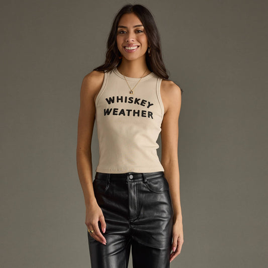 Beige Whiskey Weather Tank Top