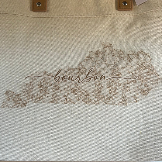 Vintage Floral Kentucky Bourbon Market Tote