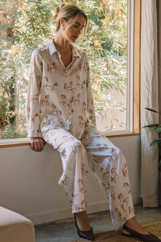 Horse Button Down Shirt