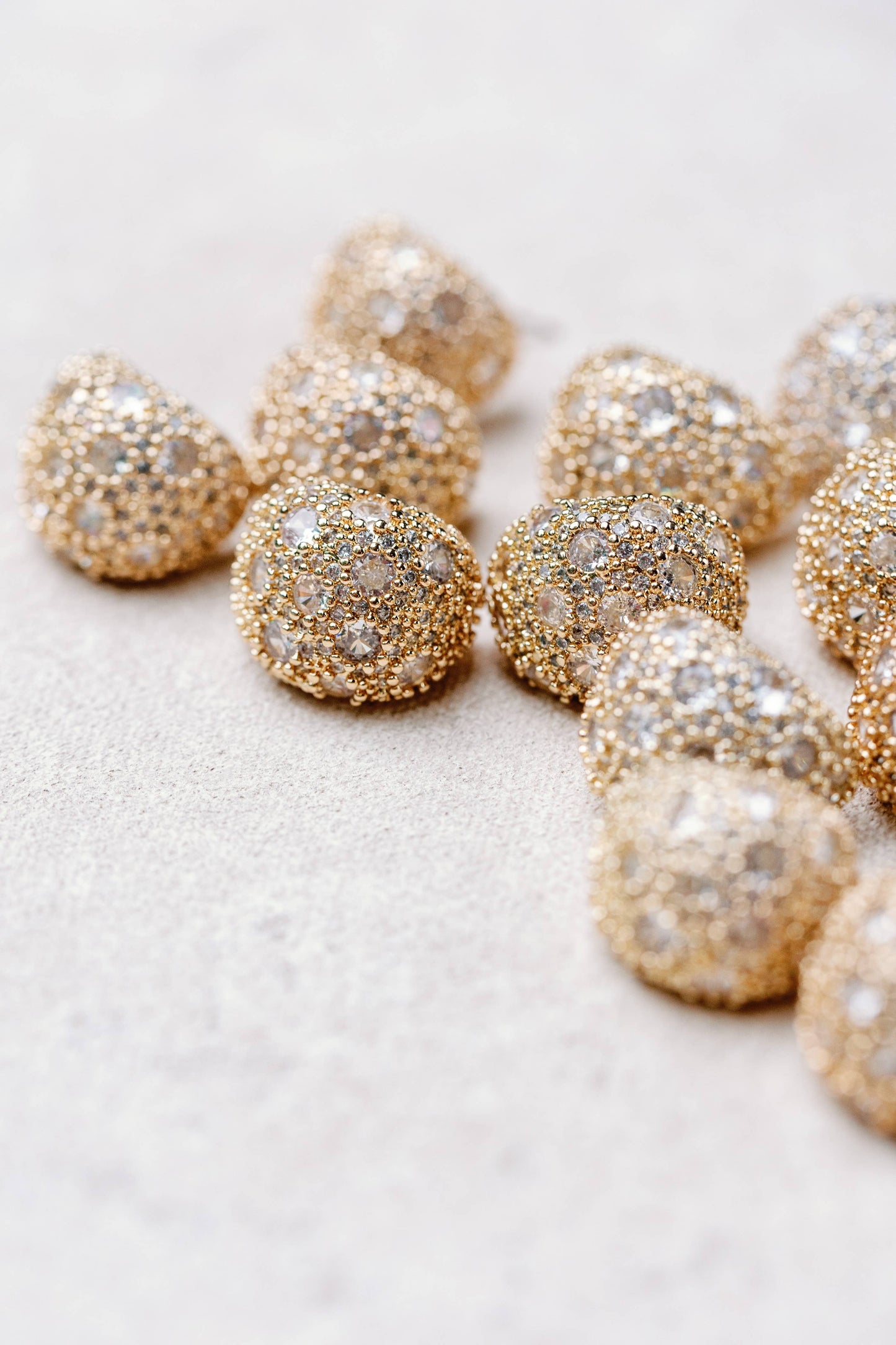 Pave Crystal Gumdrop Holiday Statement Earrings