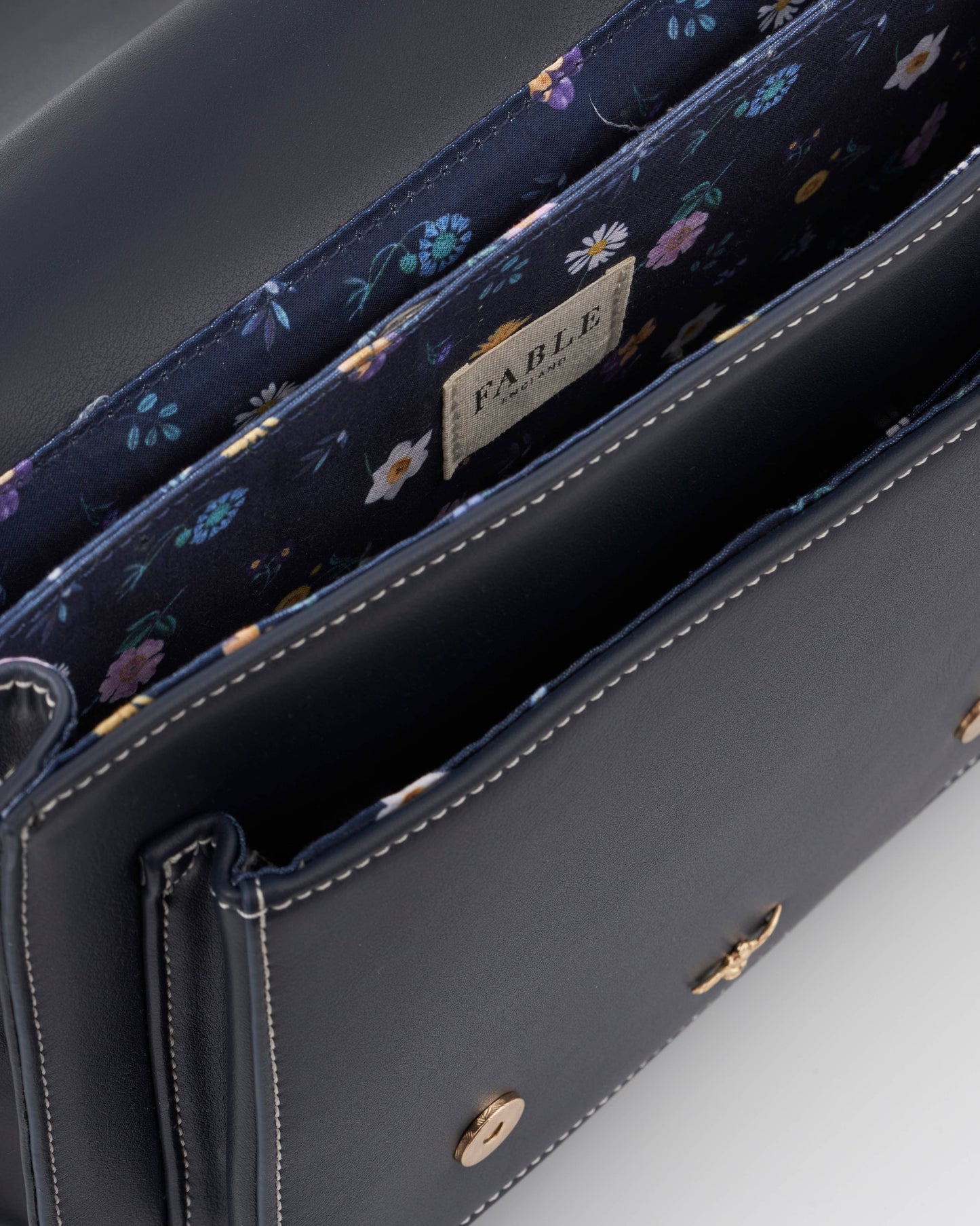 Running Bunny Ditsy Navy Satchel