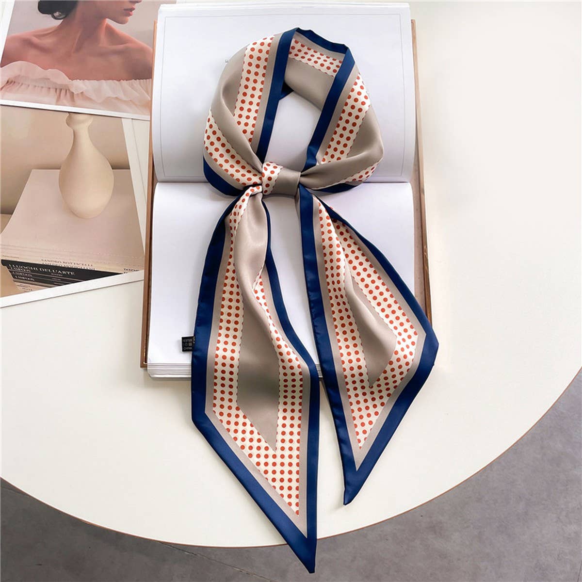 FASHIONABLE DOUBLE-LAYER RIBBON ANGLED HEAD SCARF_CWASC1515