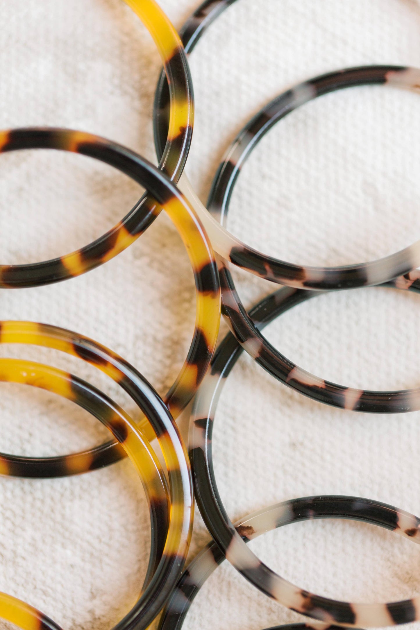 1.25" Skinny Blonde Tortoise Hoop Earrings