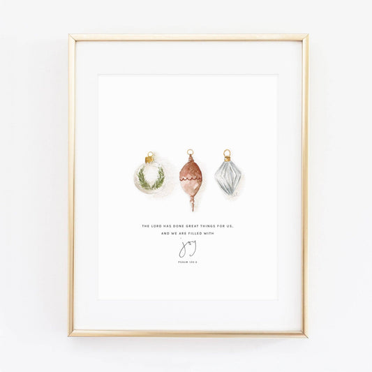 Psalm 126:3 ornaments scripture print