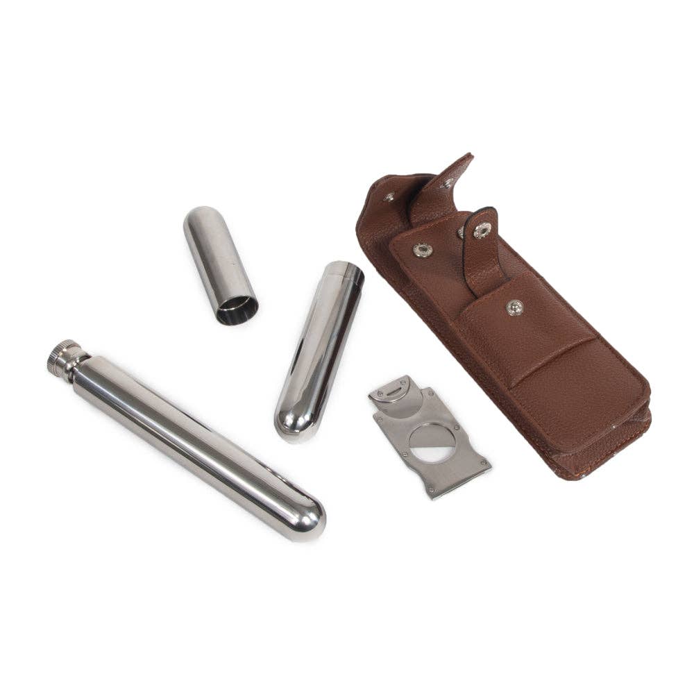 The Hip Trio Cigar and Flask Set