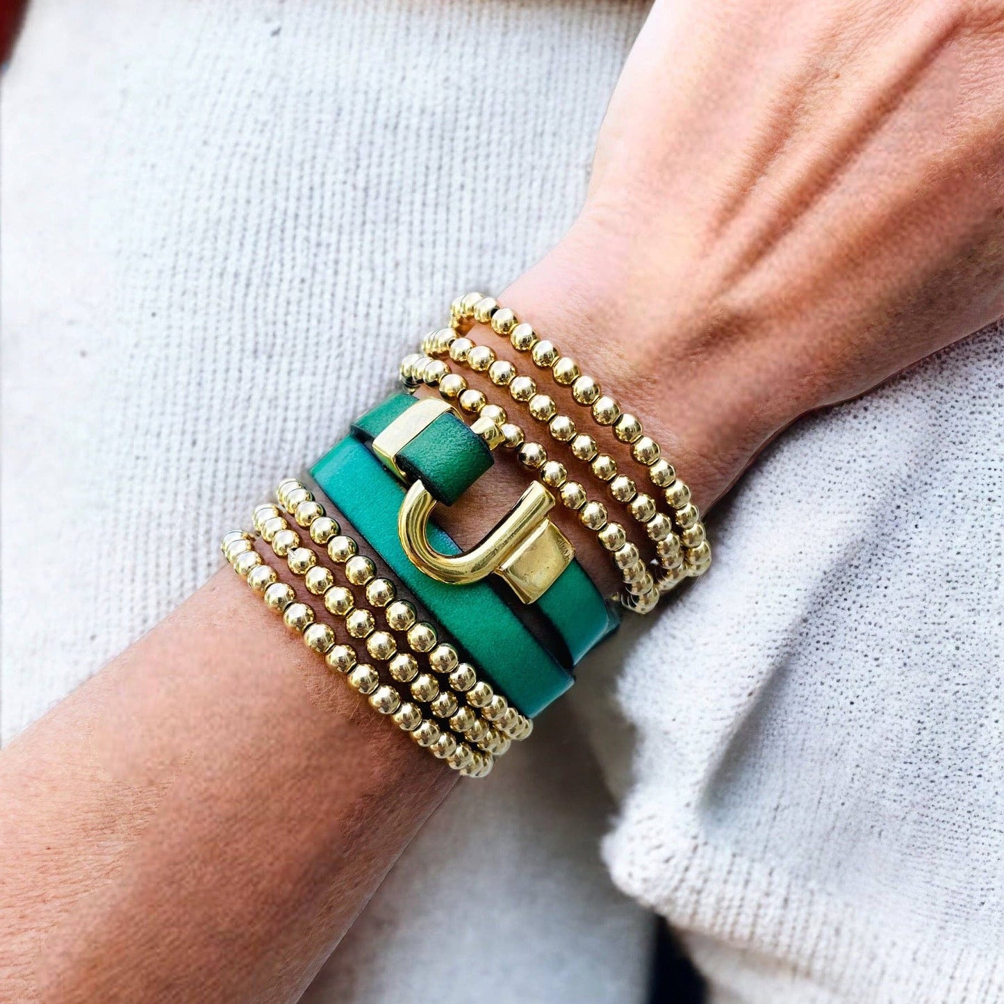 Gold Filled Stretch Bracelet 4mm or 5mm