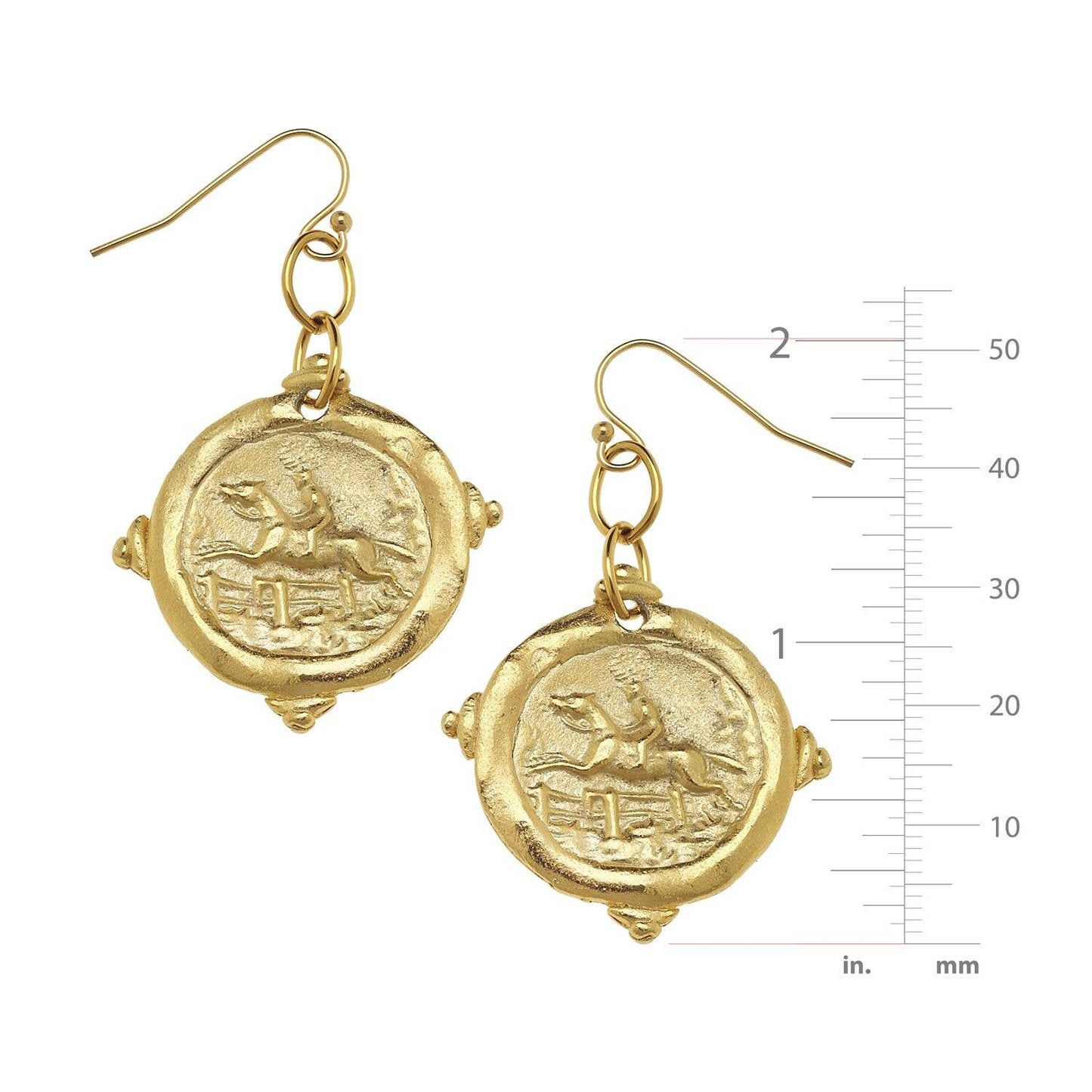 Gold Equestrian Earrings