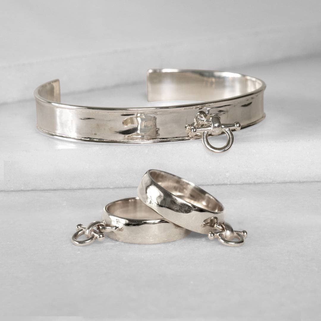 Ariston Equestrian Horse Bit Bracelet in Silver