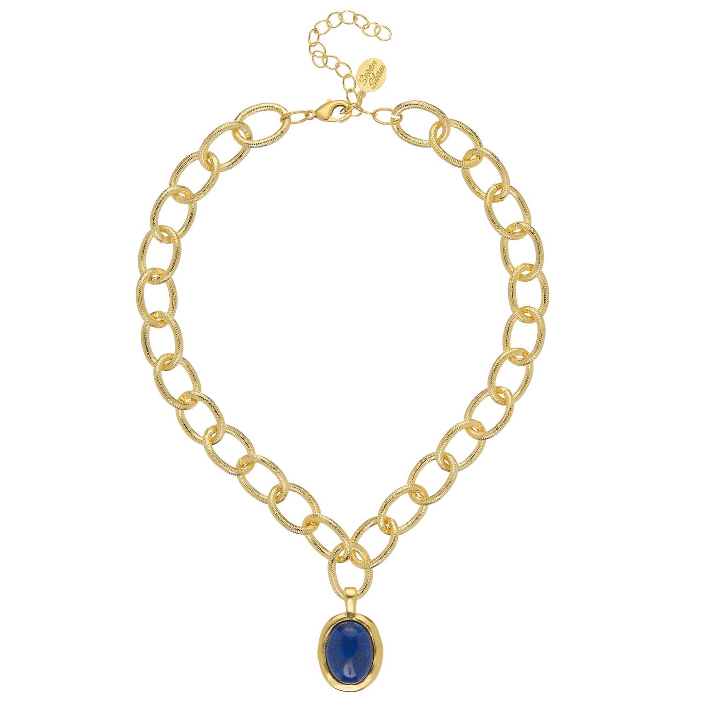 Blue Lapis Cabochon Loop Chain Necklace