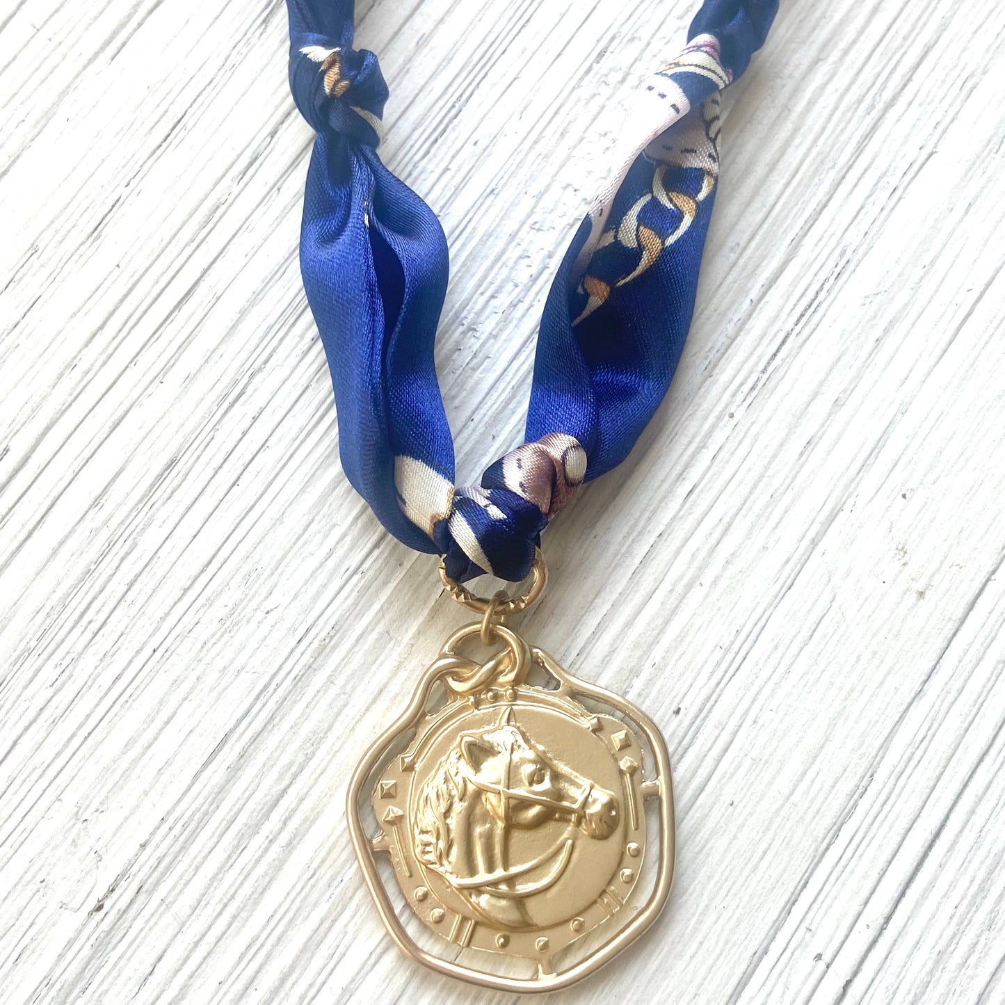 Scarf necklace knotted Lord’s Prayer Van Gogh starry night