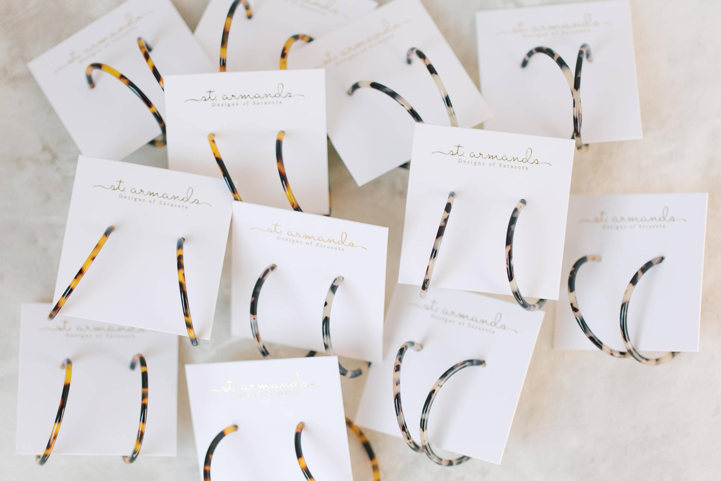 1.25" Skinny Blonde Tortoise Hoop Earrings