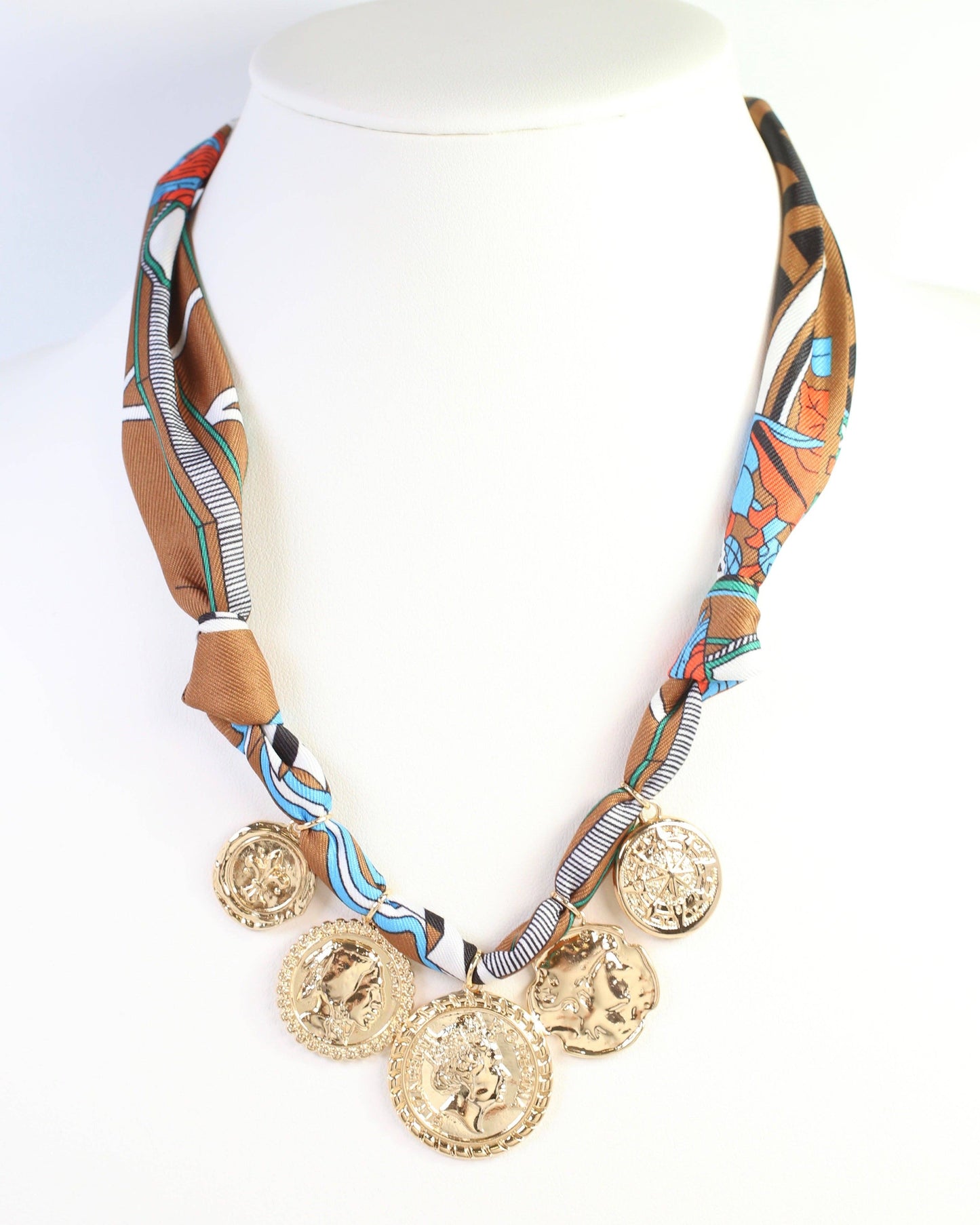 Sellers Scarf Charm Necklace Camel