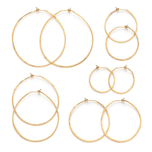 Hand Formed Hoops- Brass