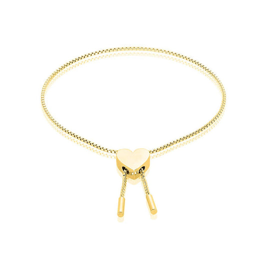 Heart Bolo Bracelet silver gold