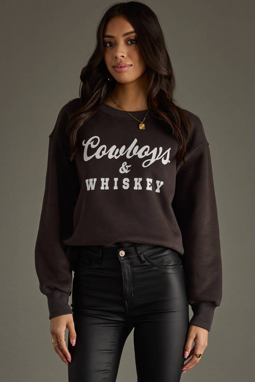 Charcoal Cowboys & Whiskey Sweatshirt *