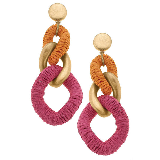 Mykonos Raffia Statement Earrings