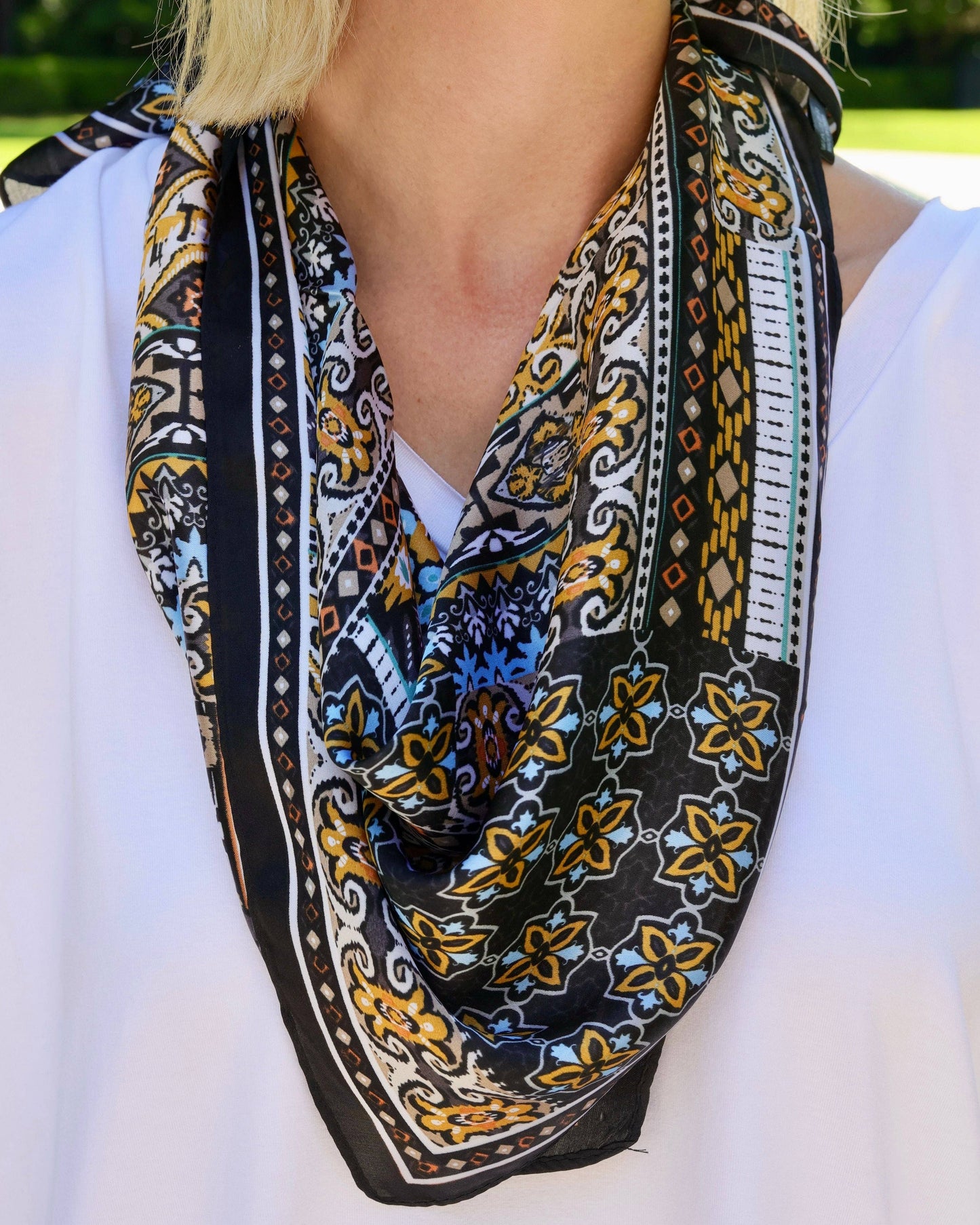 Patrician Printed Scarf Blue
