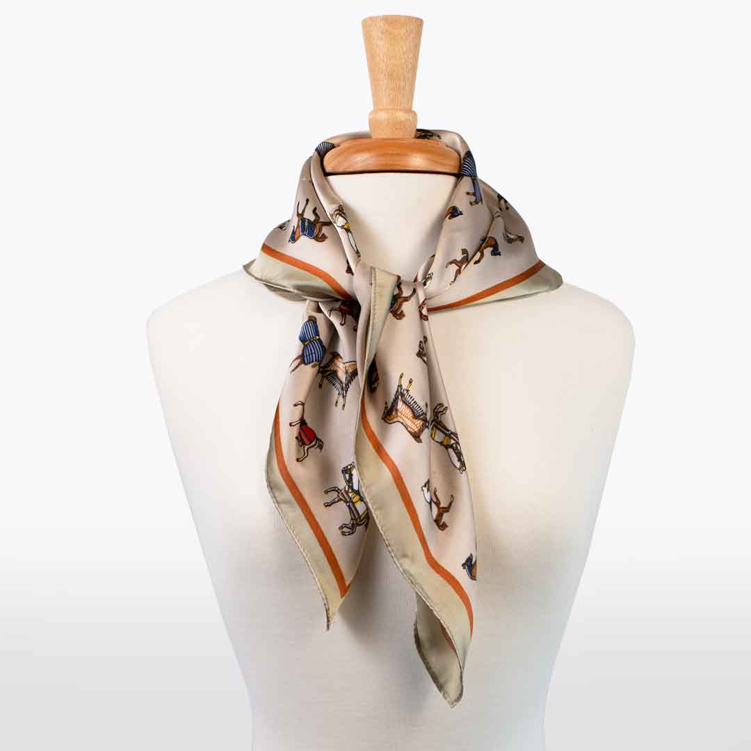Hunt Club - Stylized Equestrian Scarf in Taupe