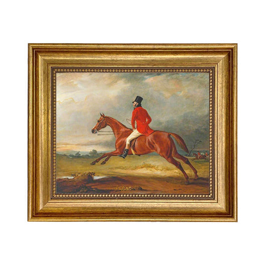 Major Healey in Raby Hunt Framed Painting Print on Canvas