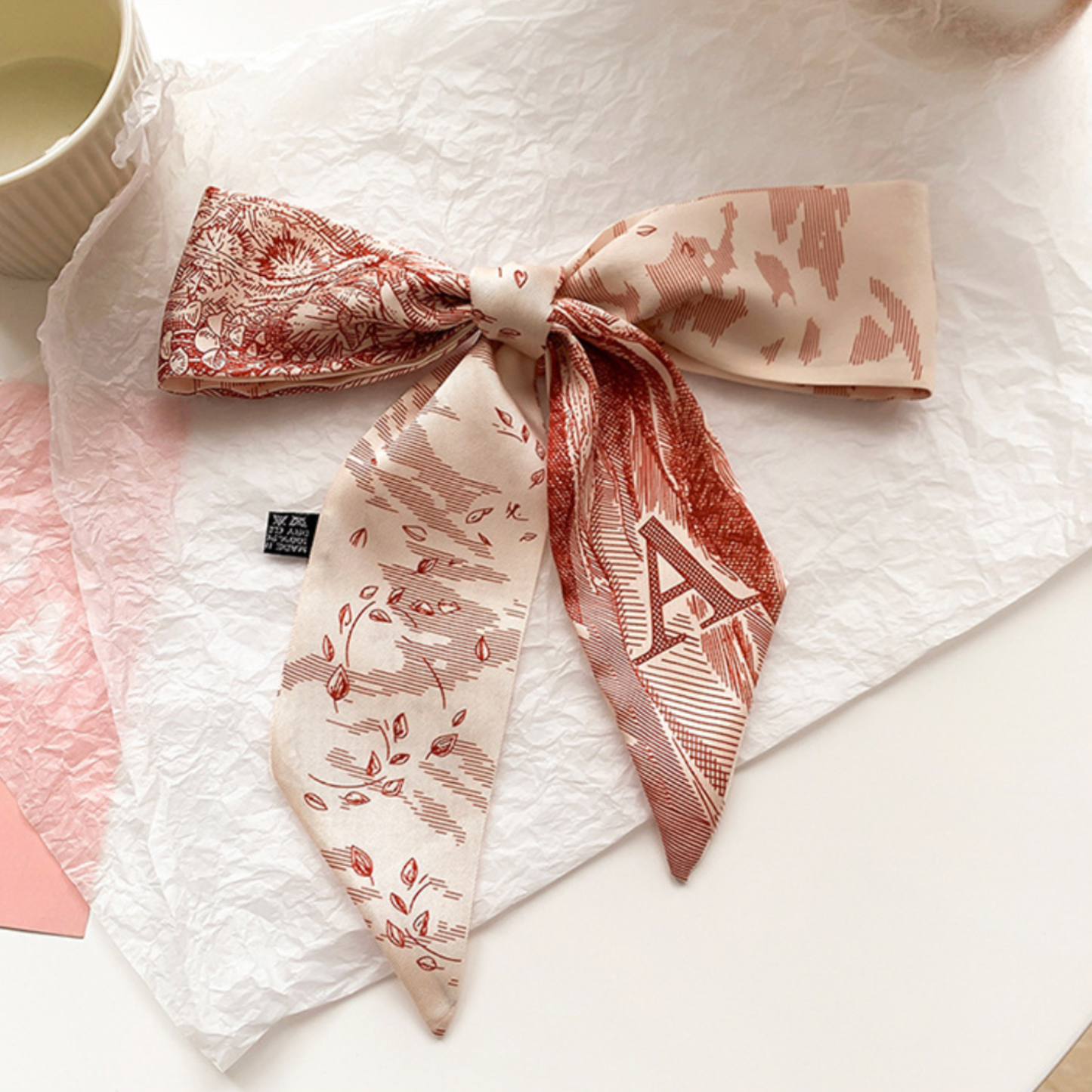 Initial Silk Scarf – Personalized Gift Accent for Her