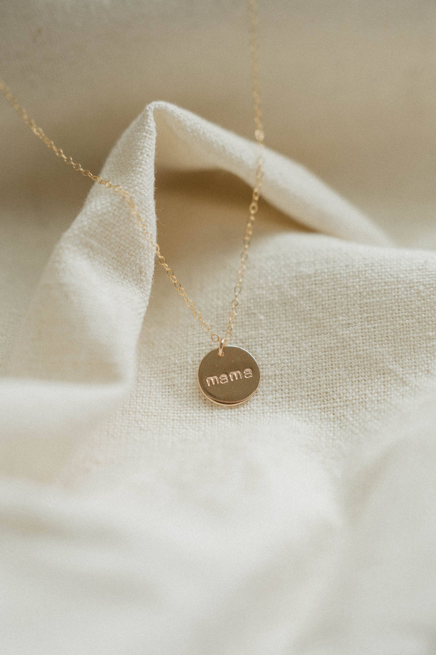 Mama Disc Necklace | 14k Gold Fill & Sterling Silver