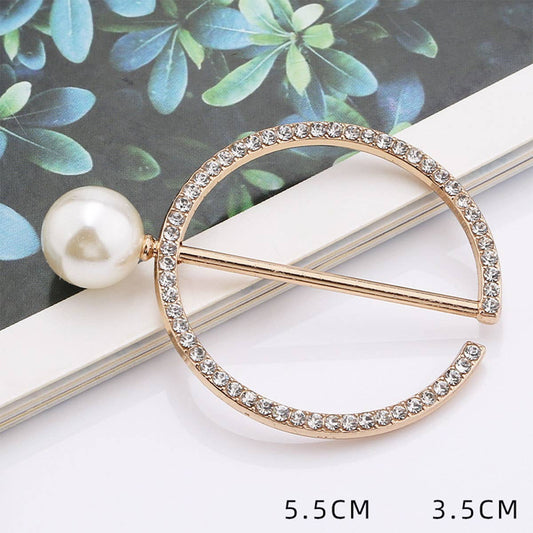 PEARL AND DIAMOND METAL HEM SCARF RING_CWMM2121